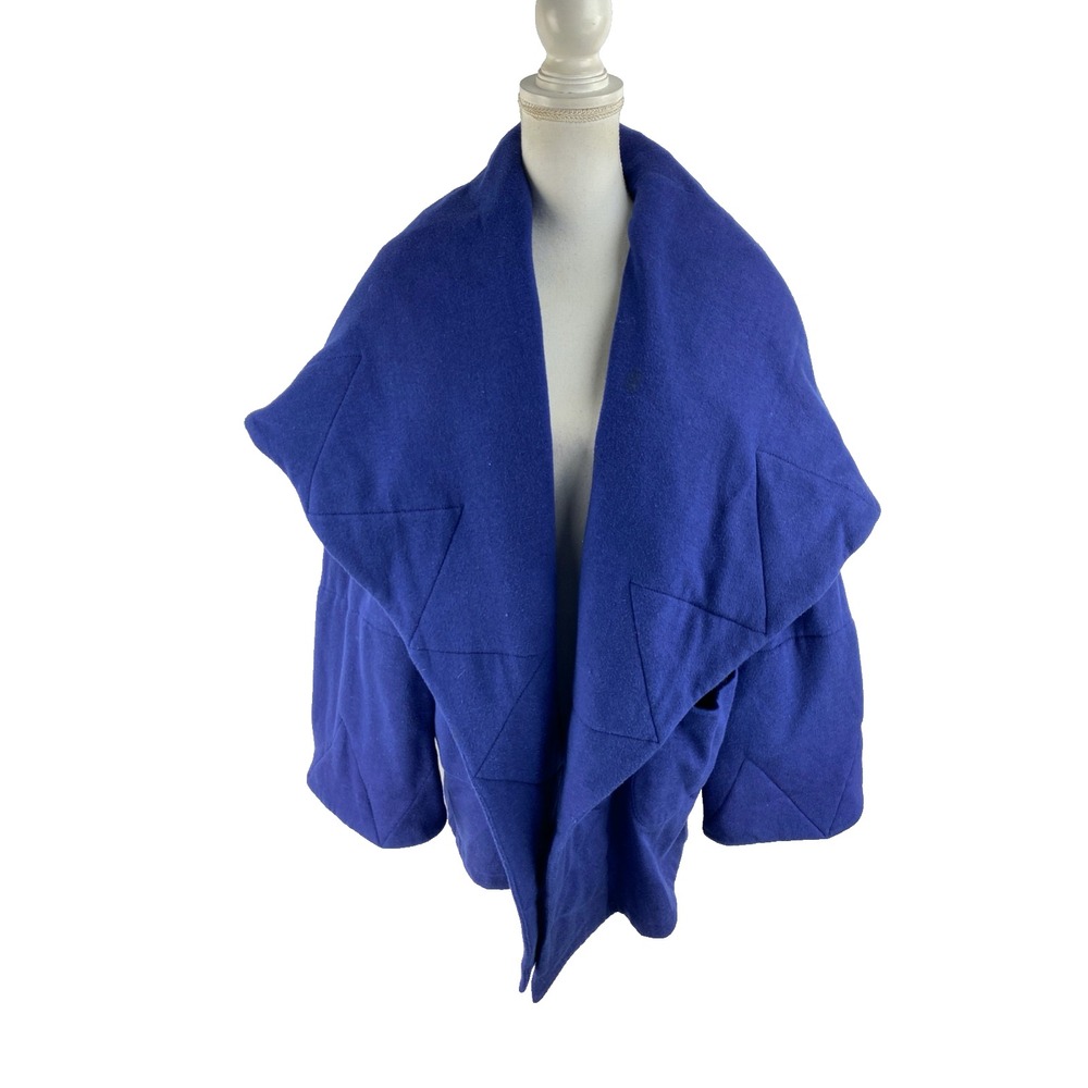 Norma Kamali Iconic Shawl Collar Open Front Oversized Vtg 80s 90s Coat Jacket - Picture 4 of 11